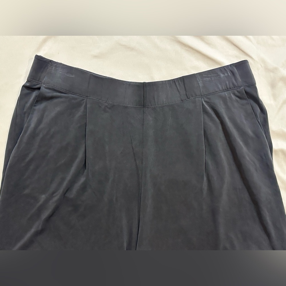 Eileen Fisher Cupro Knit Wide-Leg Pleated Pants - Picture 9 of 14
